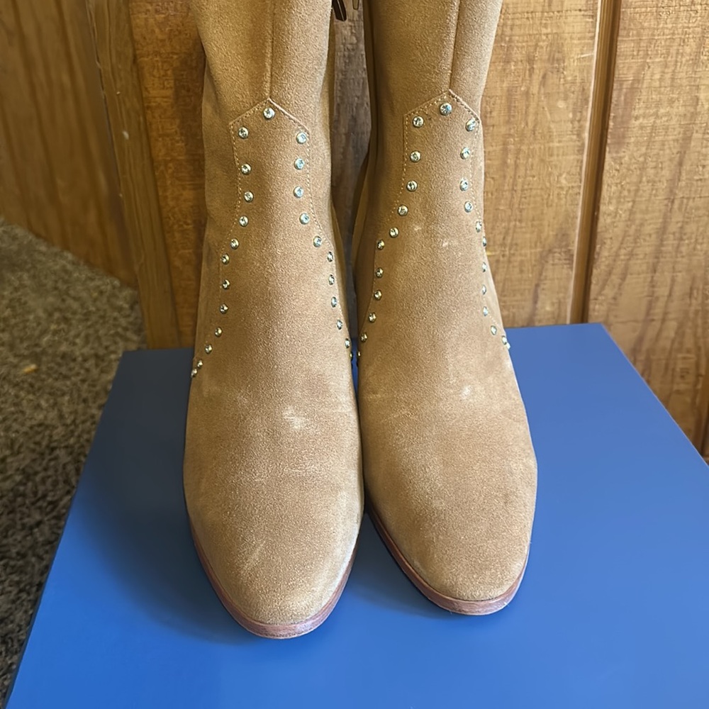 *FINAL* PAIGE Casey Pointed Toe Bootie: COGNAC SUEDE: NIB: SZ 10.5 - Picture 2 of 7